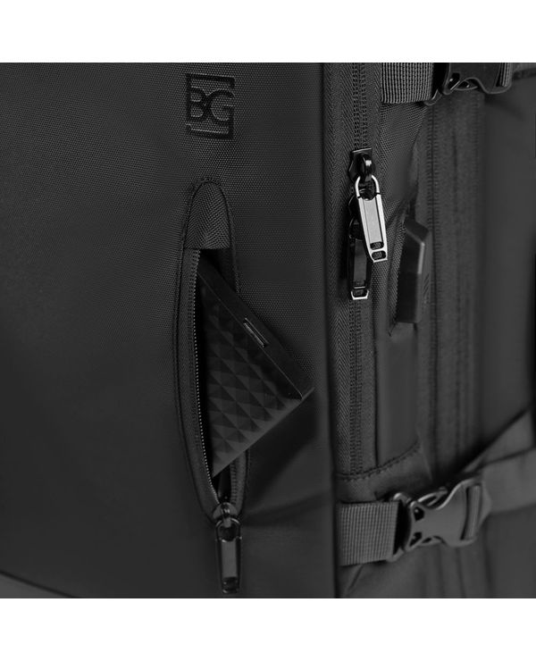 Mochila de Viagem Grande Expansível Preta