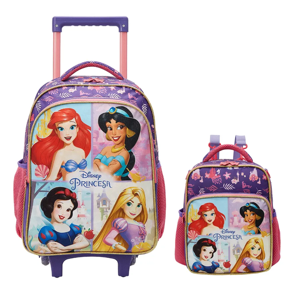 Kit Mochila Princesas 2026 com Mochila + Lancheira Térmica