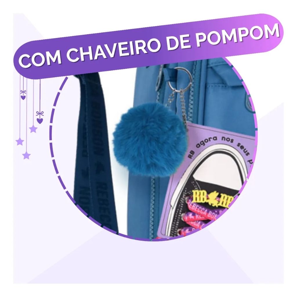 Mochila Fashion Lovers 2026 com Mochila de Rodinhas + Lancheira Térmica + Estojo