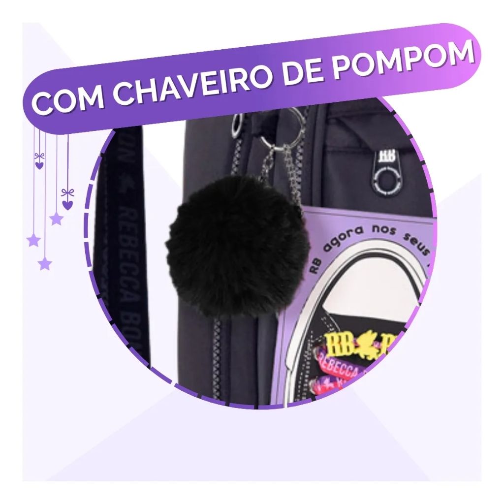 Mochila Fashion Lovers 2026 com Mochila de Rodinhas + Lancheira Térmica + Estojo