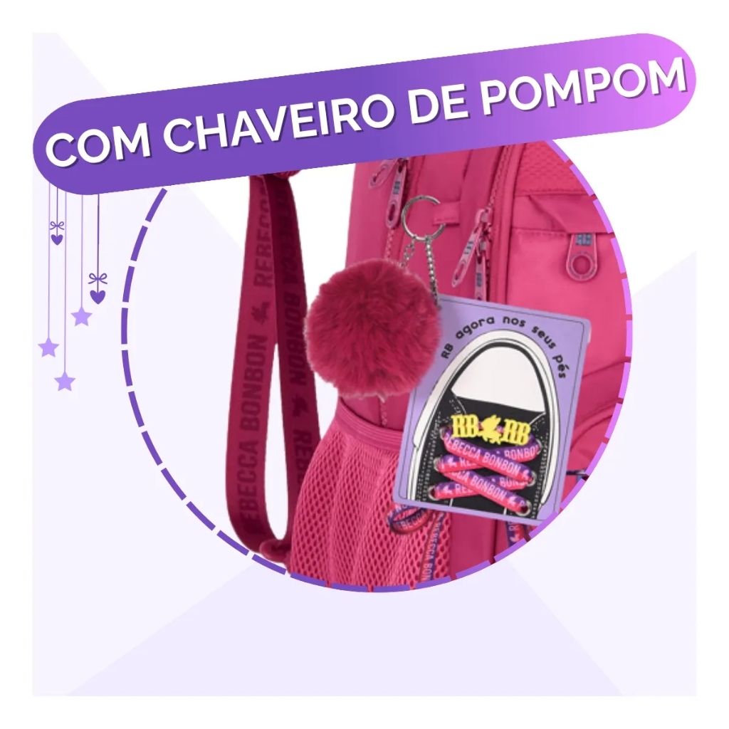 Mochila Fashion Lovers 2026 com Mochila de Rodinhas + Lancheira Térmica + Estojo