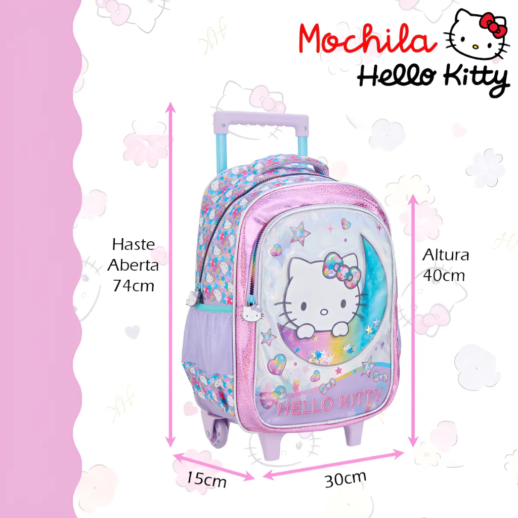 Kit Mochila Kitty 2026 com Mochila + Lancheira Térmica