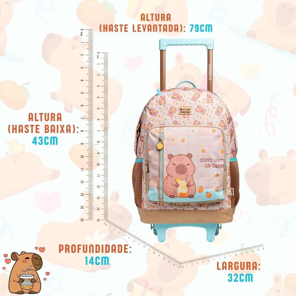 Kit Mochila Tema Animal Fashion com Mochila + Lancheira + Estojo Box