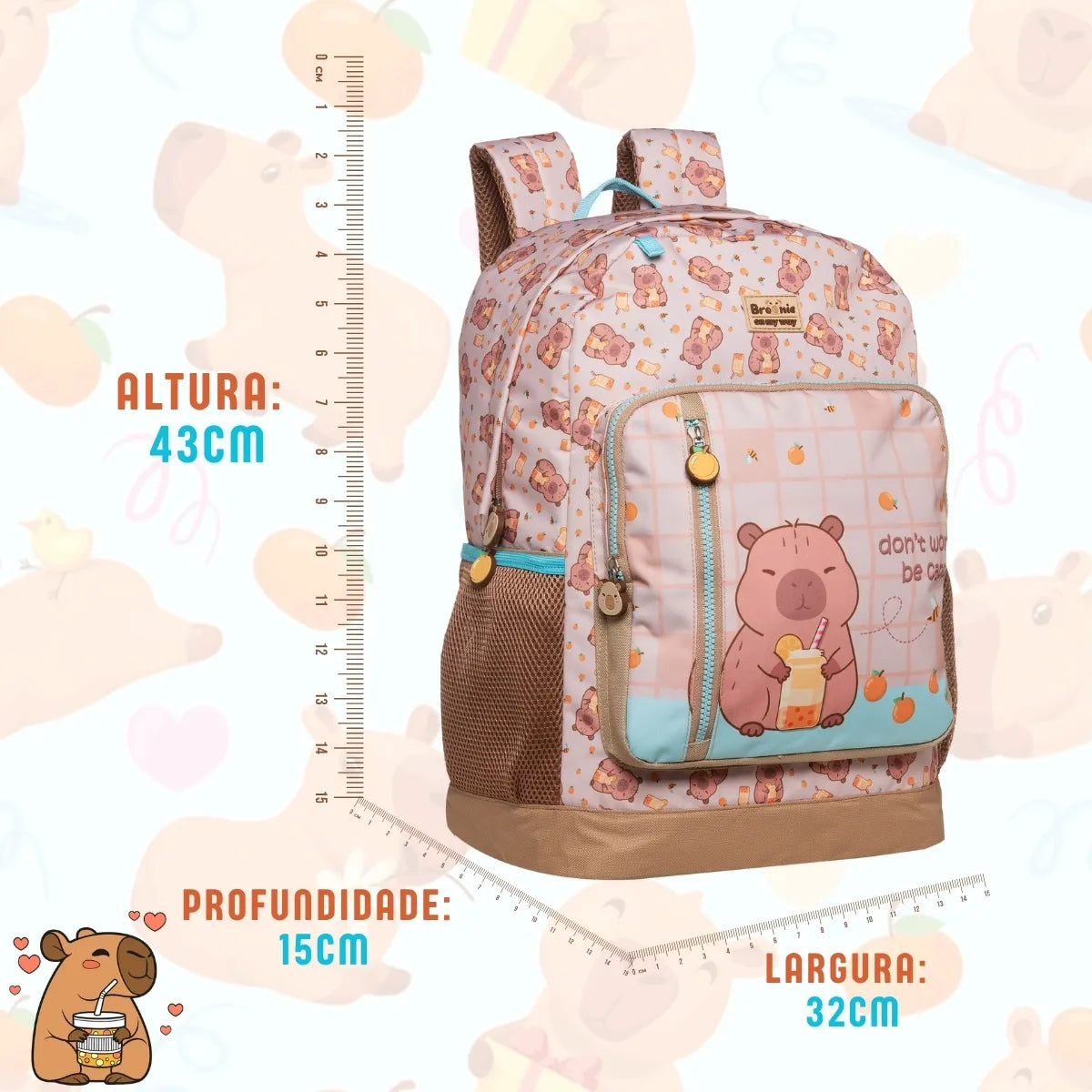 Kit Mochila Tema Animal Fashion com Mochila + Lancheira + Estojo Box