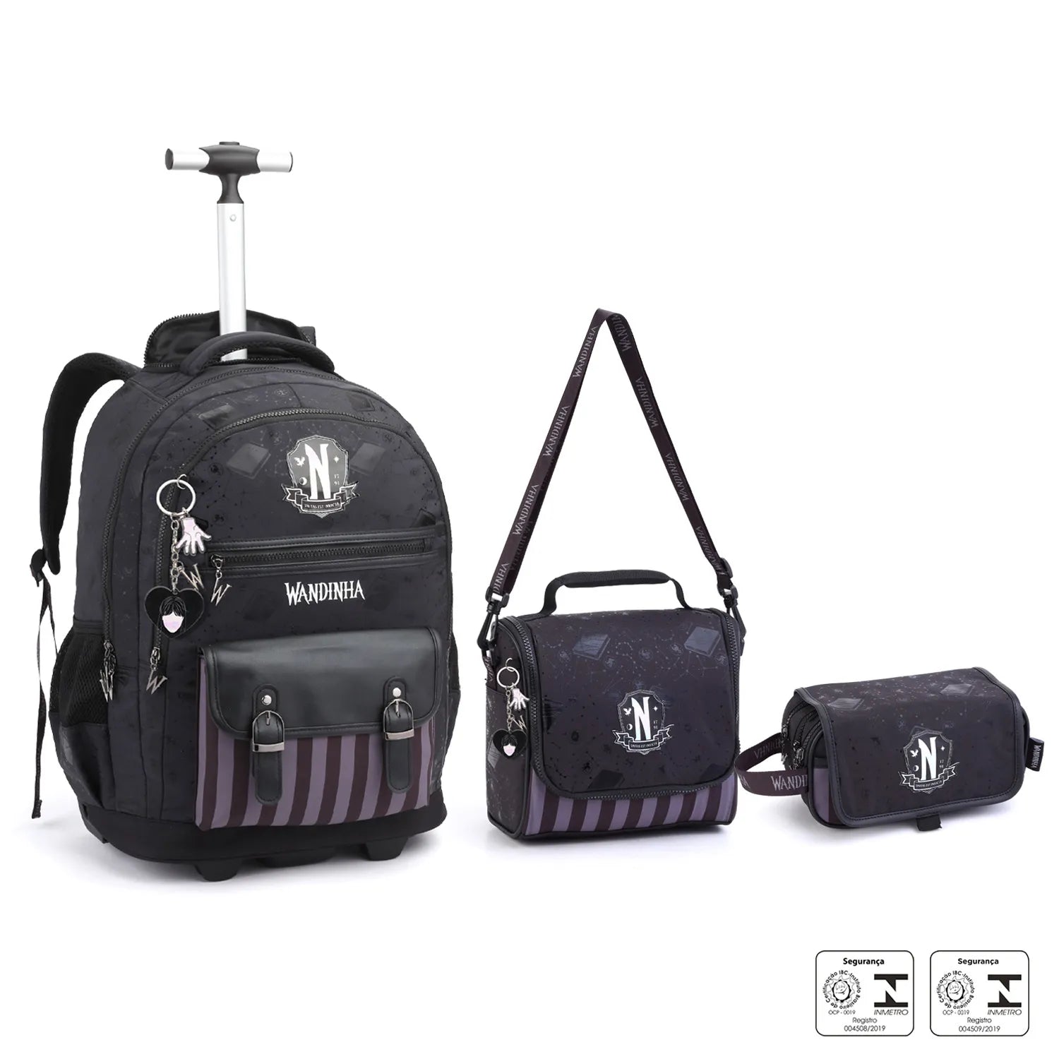 Kit Mochila Estilo Dark com Mochila + Lancheira Térmica + Estojo