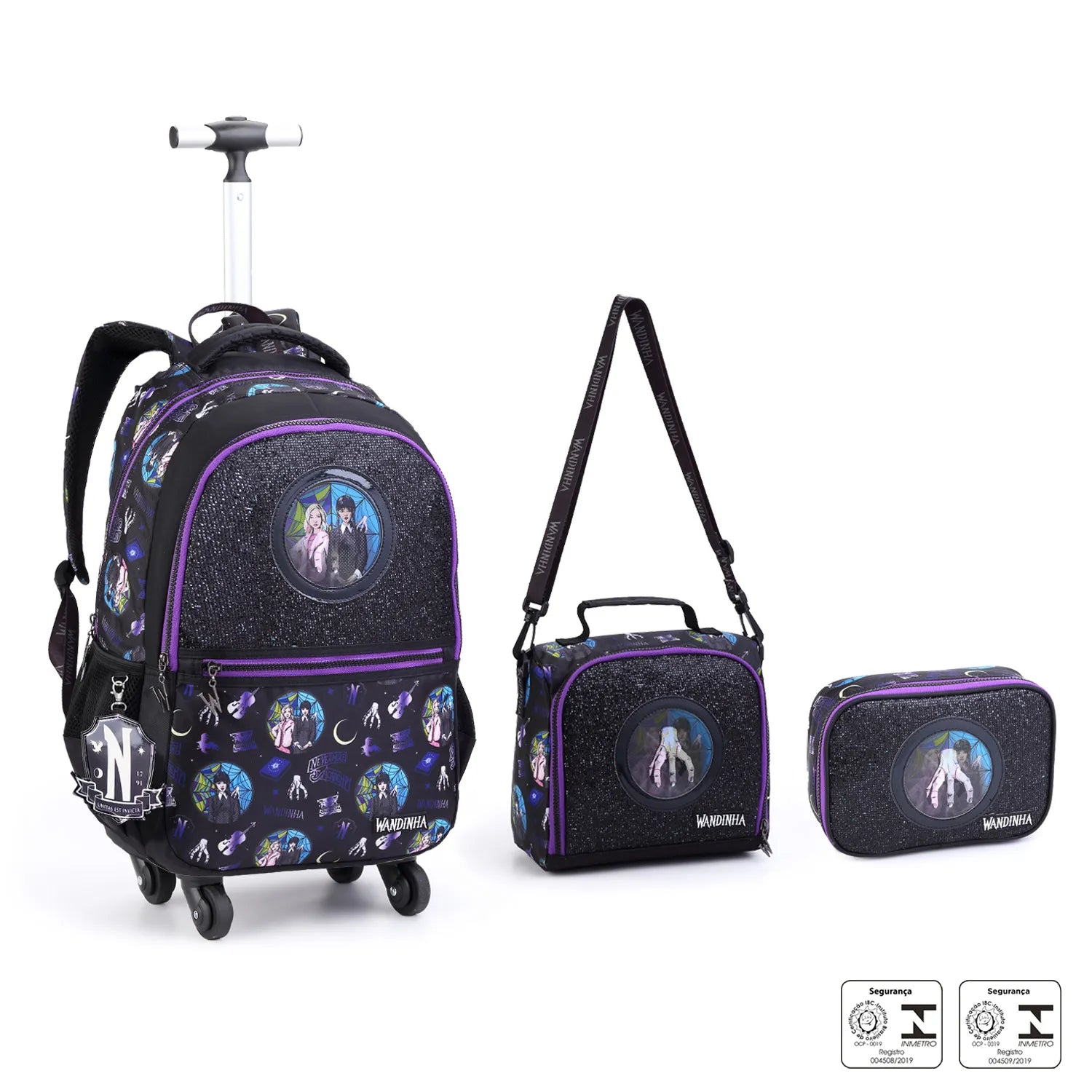 Kit Mochila Estilo Dark com Mochila + Lancheira Térmica + Estojo