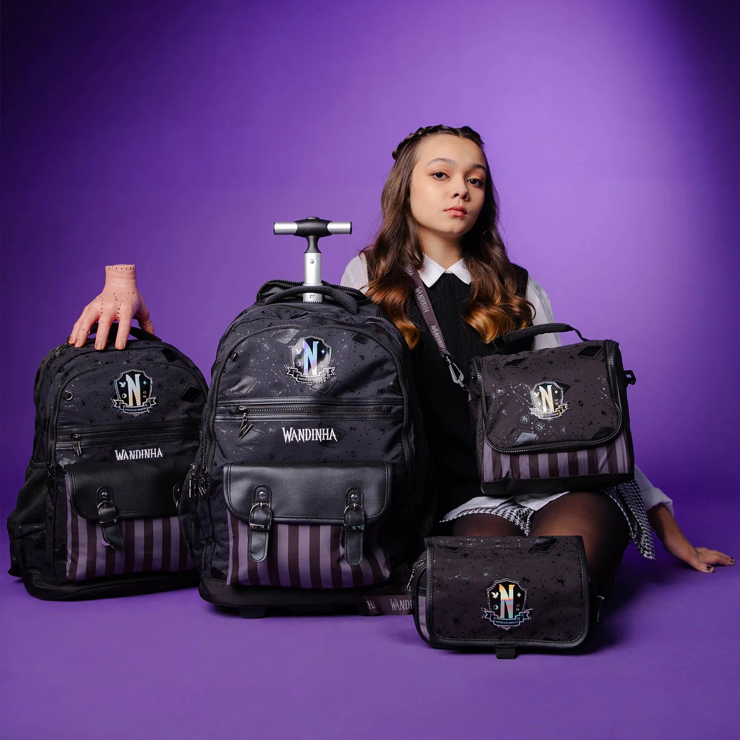 Kit Mochila Estilo Dark com Mochila + Lancheira Térmica + Estojo