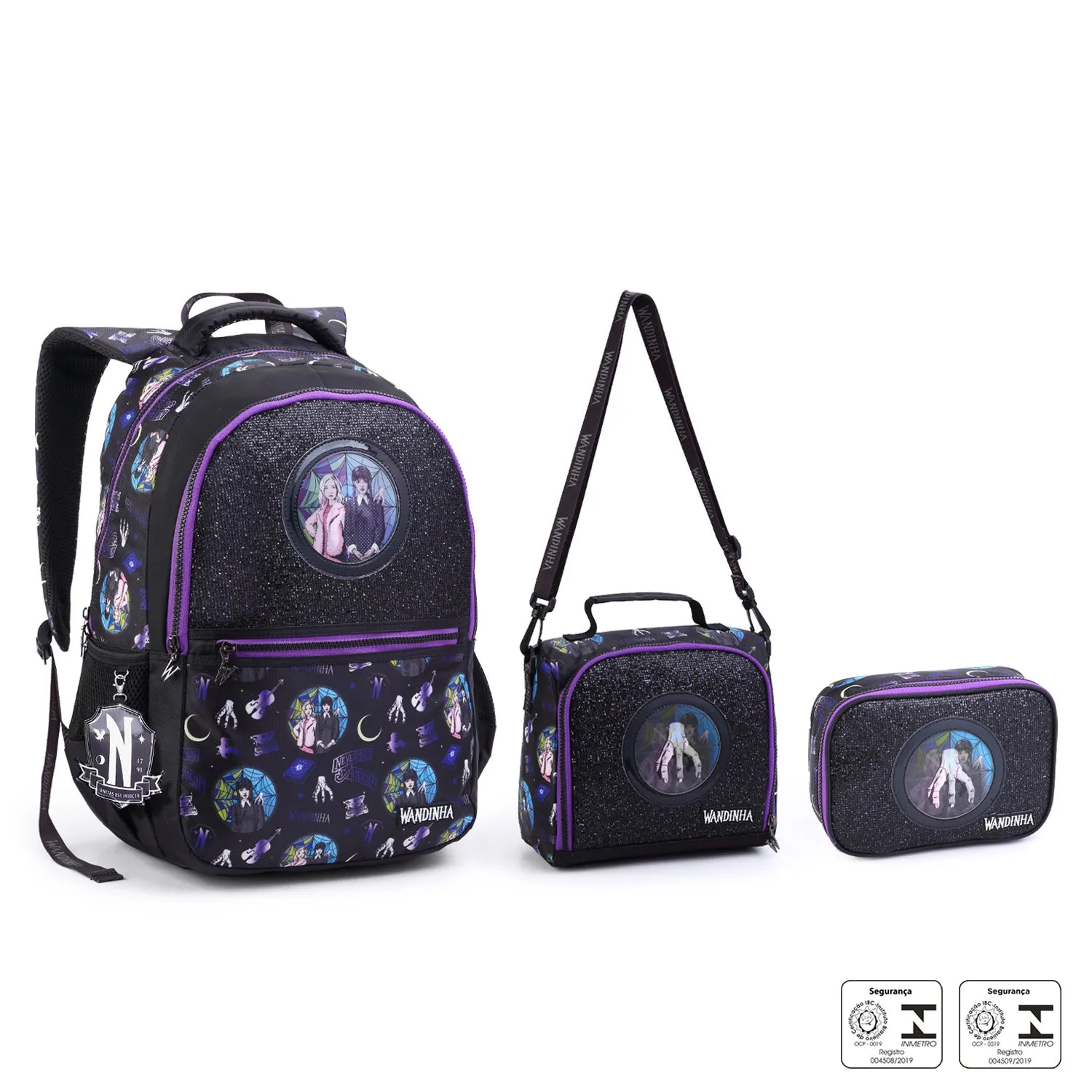 Kit Mochila Estilo Dark com Mochila + Lancheira Térmica + Estojo