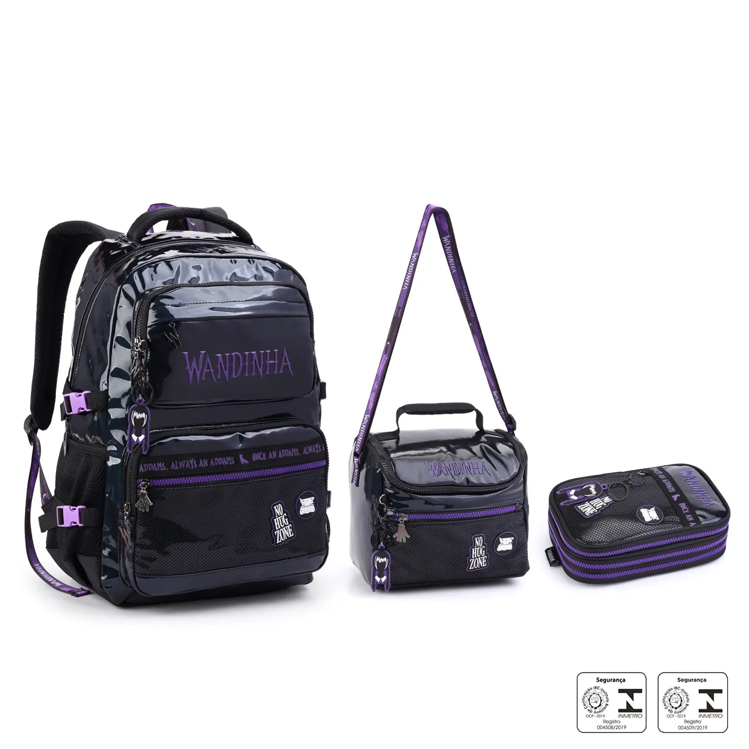 Kit Mochila Estilo Dark com Mochila + Lancheira Térmica + Estojo